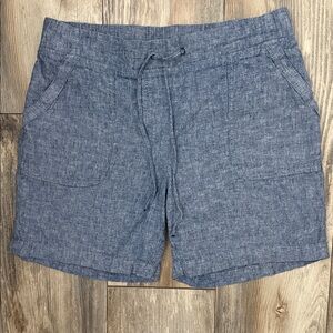 Talbots Denim Look Blue Drawstring Shorts Size 6